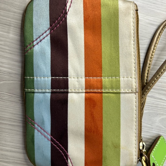 Coach Legacy Stripe Wristlet wallet small bag coin purse - Picture 3 of 5